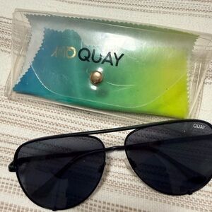Quay Australia Black Aviator Sunglasses